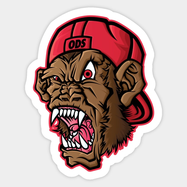 ODS Savage Chimp Sticker by orozcodesign